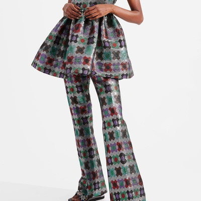 La Doublej Saturday Night Flared Pants In Groovy Dot