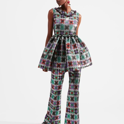 La Doublej Saturday Night Flared Pants In Groovy Dot