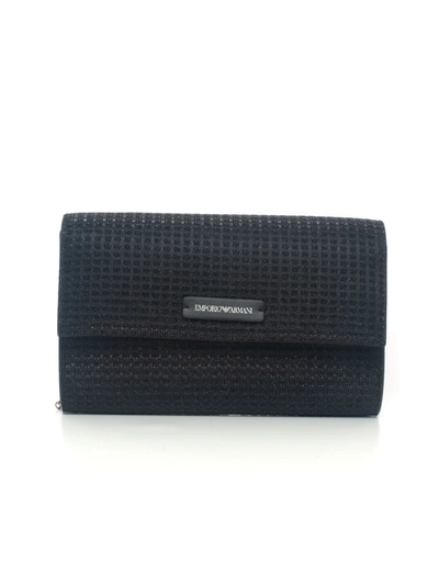 Shop Emporio Armani Shoulder Clutch In Black