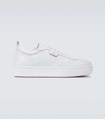 Shop Christian Louboutin Happyrui Spikes Sneakers In White