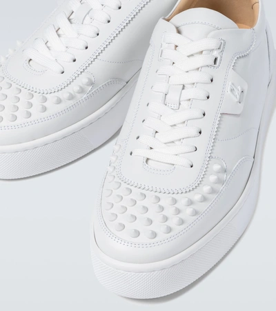 Christian Louboutin Happyrui Spikes Sneakers In White Leather In White