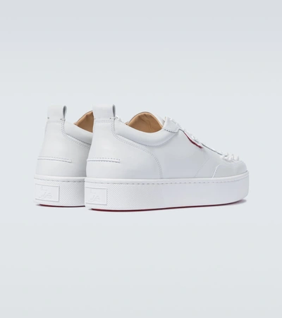 Christian Louboutin Happyrui Spikes Sneakers In White Leather In White