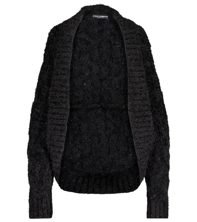 Shop Dolce & Gabbana Cashmere And Wool-blend Cardigan In Black