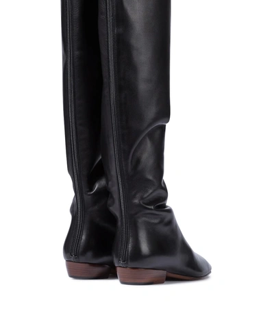 Shop The Row Slouch Leather Over-the-knee Boots In Black