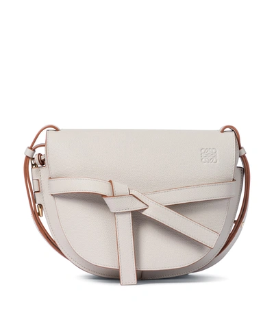 Shop Loewe Gate Small Leather Crossbody Bag In White