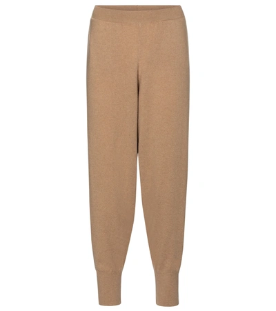 Shop Stella Mccartney Cashmere And Wool Pants In Beige