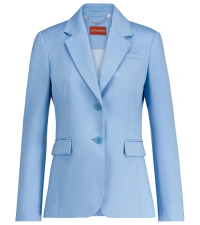 Shop Altuzarra Fenice Stretch-wool Blazer In Blue