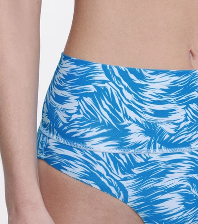 Melissa Odabash Splash Print Foldover Brussels Bikini Bottoms In Blue
