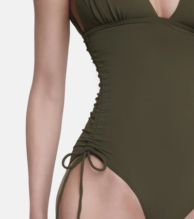Shop Melissa Odabash Chile Ruched Swimsuit In Green