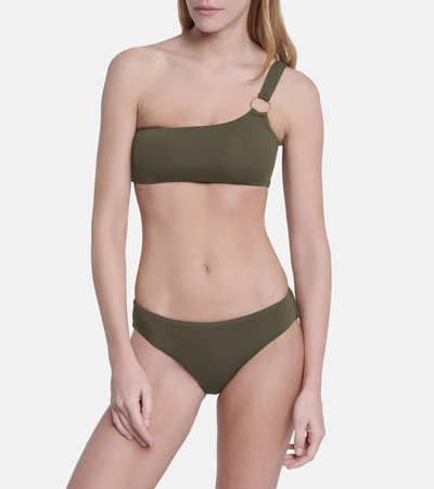 Shop Melissa Odabash Majorca One-shoulder Bikini Top In Green