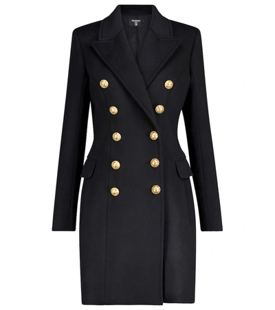 Shop Balmain Wool And Cashmere Coat In Black