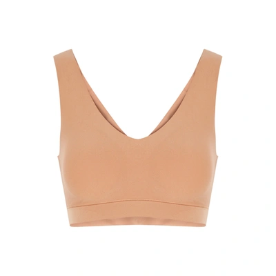 Shop Chantelle Soft Stretch Black Padded Soft-cup Bra In Light Brown