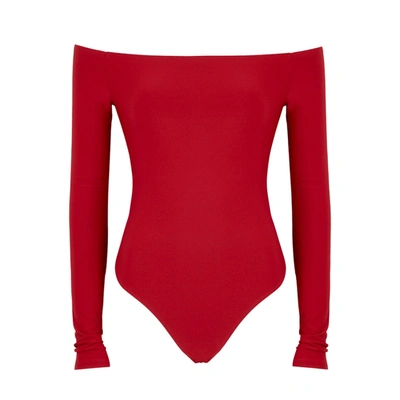 Shop Alix Addison Red Off-the-shoulder Bodysuit