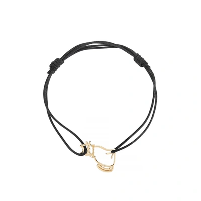 Shop Aliita Miau Navy Cord Bracelet In Gold