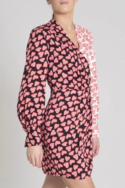 Shop Rebecca Vallance Twin Hearts Mini Dress In Pink