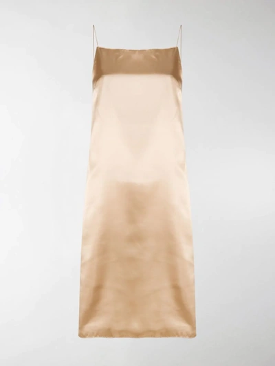 Shop Kwaidan Editions Metallic Slip Dress In Gold
