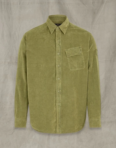 Shop Belstaff Pitch Corduroy Shirt In Green