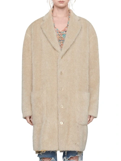 Shop Gucci Men's Beige Wool Coat