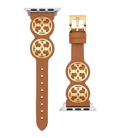 Shop Tory Burch Miller Band For Apple Watch®, Luggage Leather, 38 Mm - 40 Mm In Brown