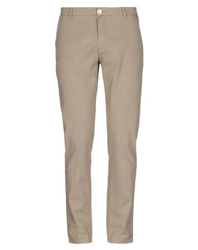 Shop Aglini Man Pants Camel Size 35 Cotton, Elastane In Beige