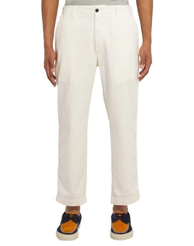 Shop Albam Casual Pants In Ivory