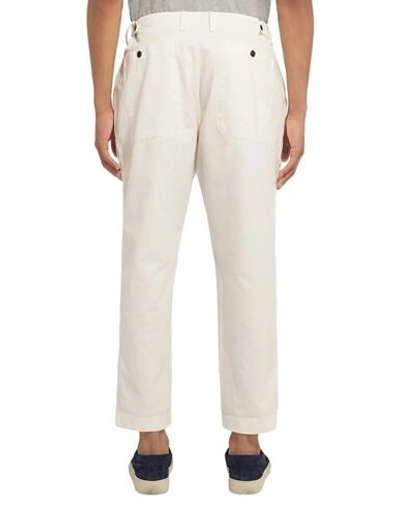 Shop Albam Casual Pants In Ivory