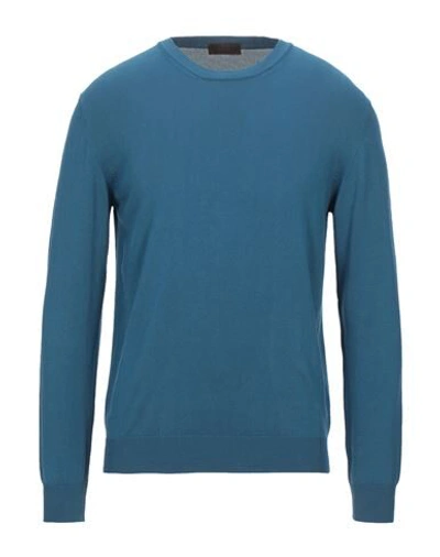 Shop Altea Man Sweater Slate Blue Size Xxl Cotton
