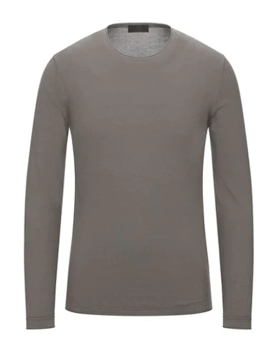 Shop Altea Man Sweater Khaki Size Xs Cotton In Beige