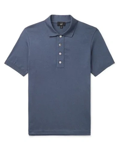 Shop Dunhill Man Sweater Slate Blue Size M Cotton