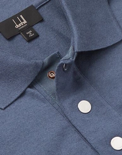 Shop Dunhill Man Sweater Slate Blue Size M Cotton