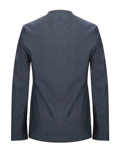 Shop Maison Margiela Blazer In Slate Blue