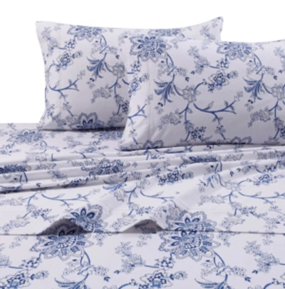 Tribeca Living Flannel Floral Printed Extra Deep Pocket Sheet Set, King In Multicolor