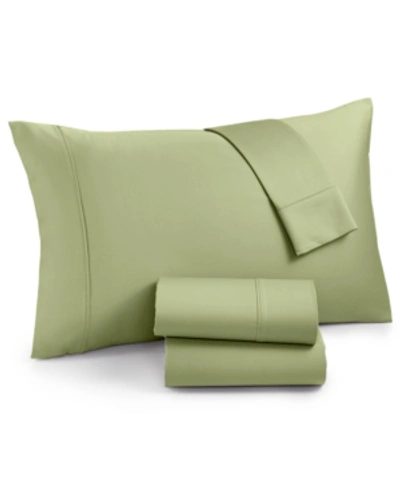Shop Aq Textiles Closeout!  Surrey 4-pc. Queen Sheet Set, 650 Thread Count 100% Cotton Sateen Bedding In Light Green