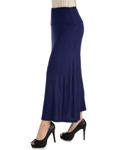 24SEVEN COMFORT APPAREL WOMEN'S ELASTIC WAIST MAXI SKIRT 