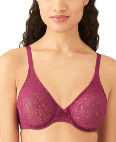 Shop Wacoal Halo Lace Molded Underwire Bra 851205, Up To G Cup In Purple Potion