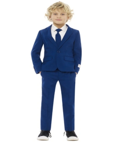 Shop Opposuits Boys Navy Royale Solid Slim Fit Suit In Blue
