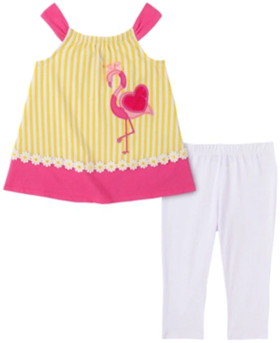 Shop Kids Headquarters Little Girls 2-pc. Flamingo Top & Leggings Set In Assorted