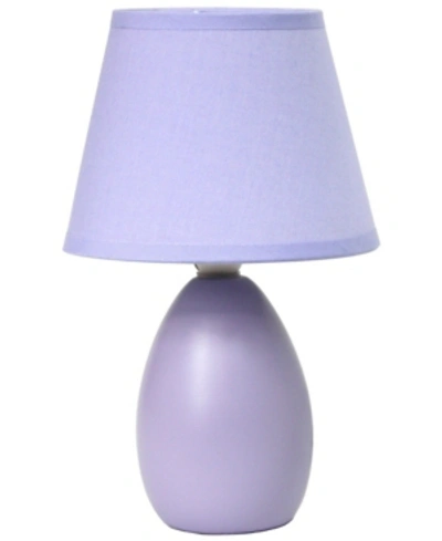 Shop All The Rages Simple Designs Mini Egg Oval Ceramic Table Lamp In Purple