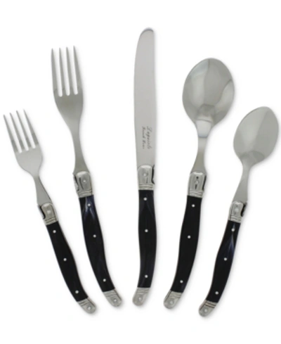 French Home Laguiole 20 Piece Stainless Steel Flatware Set, Service For 4 In Black