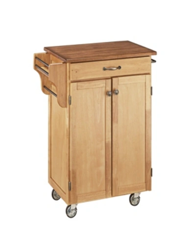 Shop Home Styles Cuisine Cart Natural Finish With Oak Top In Open Beige