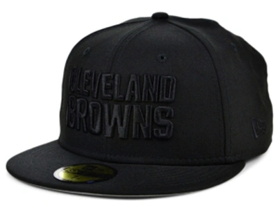 Shop New Era Cleveland Browns Black On Black 59fifty Cap