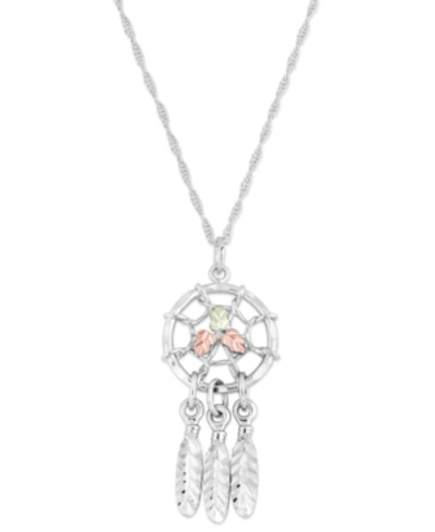 Shop Black Hills Gold Dream Catcher Pendant In Sterling Silver With 12k Rose And Green Gold In Ss