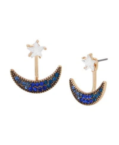Shop Betsey Johnson Celestial Front Back Earrings In Blue
