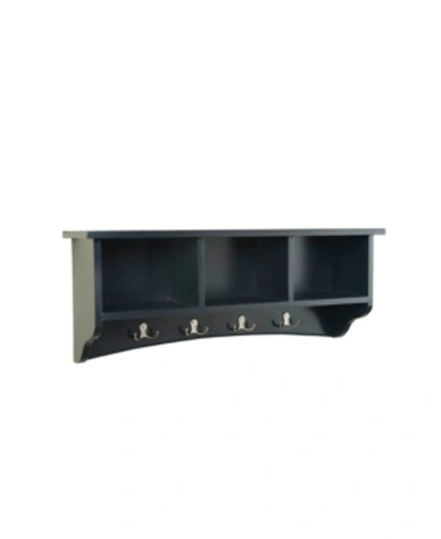 Alaterre Furniture Shaker Cottage Storage Coat Hook, Charcoal Gray In Charcoal