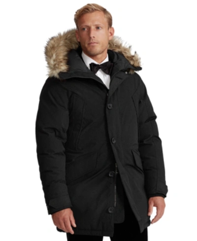 Shop Polo Ralph Lauren Men's Faux Fur-trim Down Parka In Polo Black