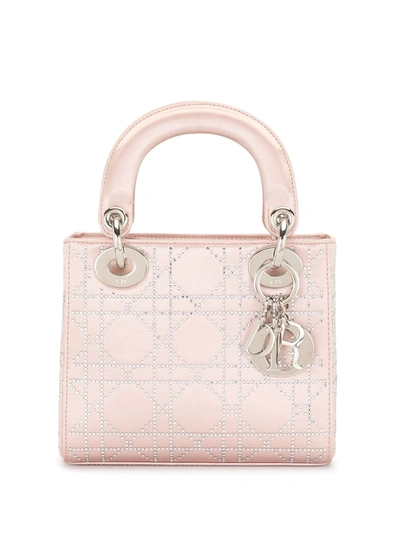 Pre-owned Dior Mini Lady  Cannage Bag In Pink
