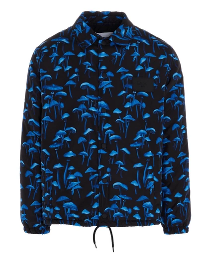 Shop Msgm Mushroom Jacket In Black And Blue