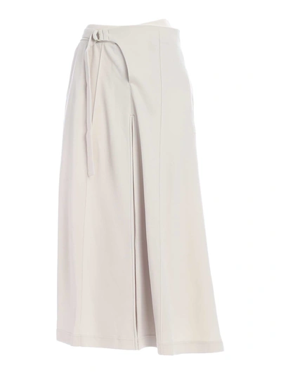 Shop Y-3 Classic Tailored Track Skirt In Ecru Color In White