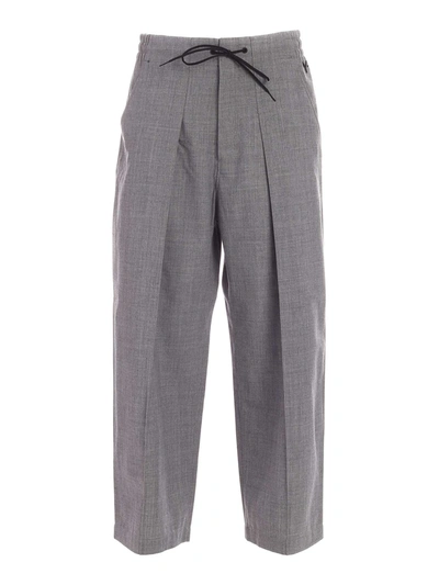 Shop Y-3 Veins Crop Pants In Grey