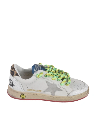 Shop Golden Goose Ball Star Sneakers In White And Animalier